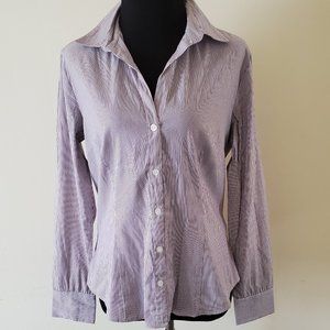 H&M Purple Pinstripe Button Down Shirt Top